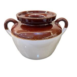 McCoy Bean Pot Planter 1242 Brown Farmhouse Primitive Rustic Spoon Holder